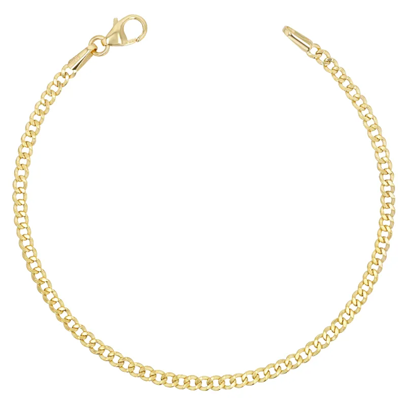14K Dainty Cuban Link Chain Bracelet sold by Baby Gold