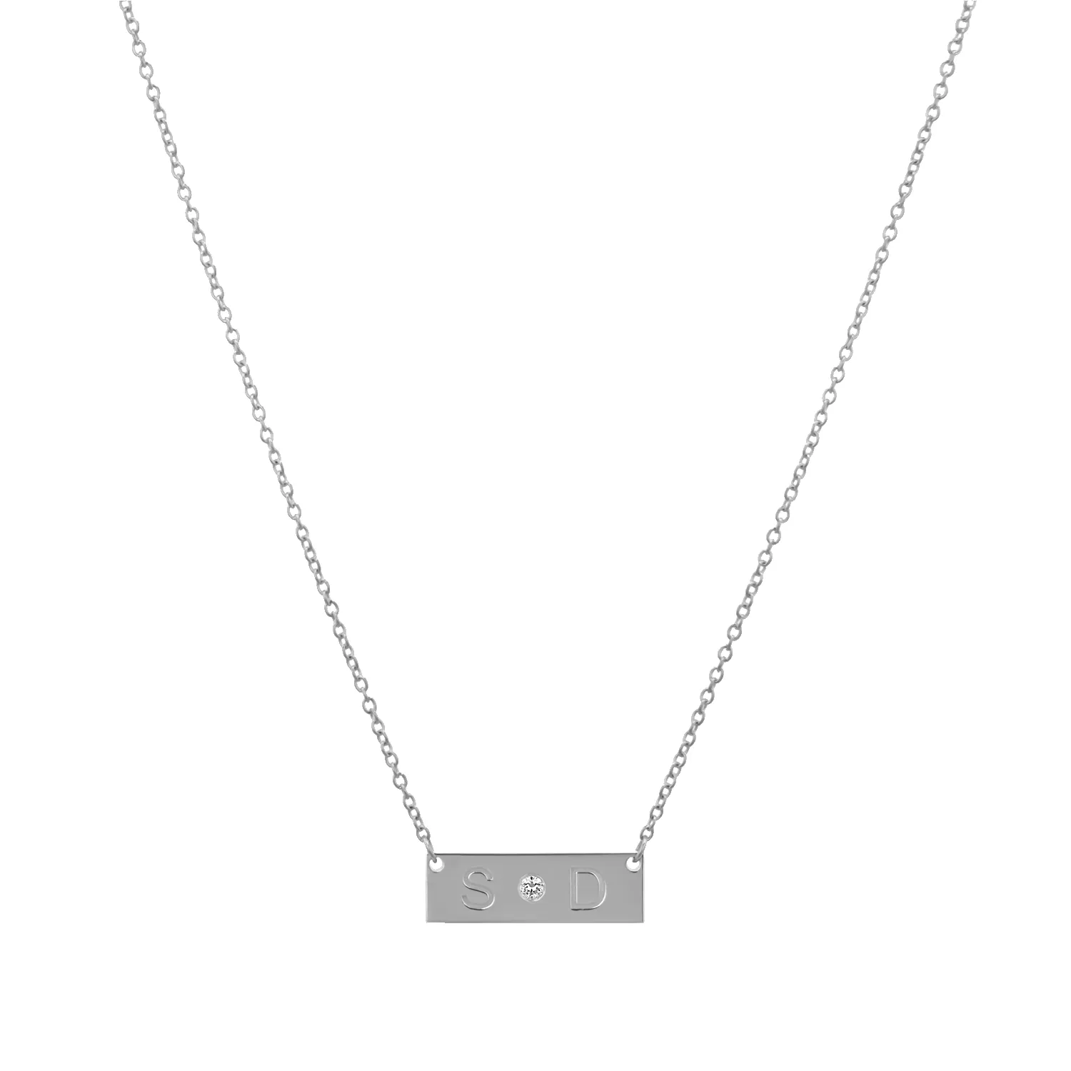 Diamond Letter Nameplate Necklace sold by Baby Gold product image thumbnail 2