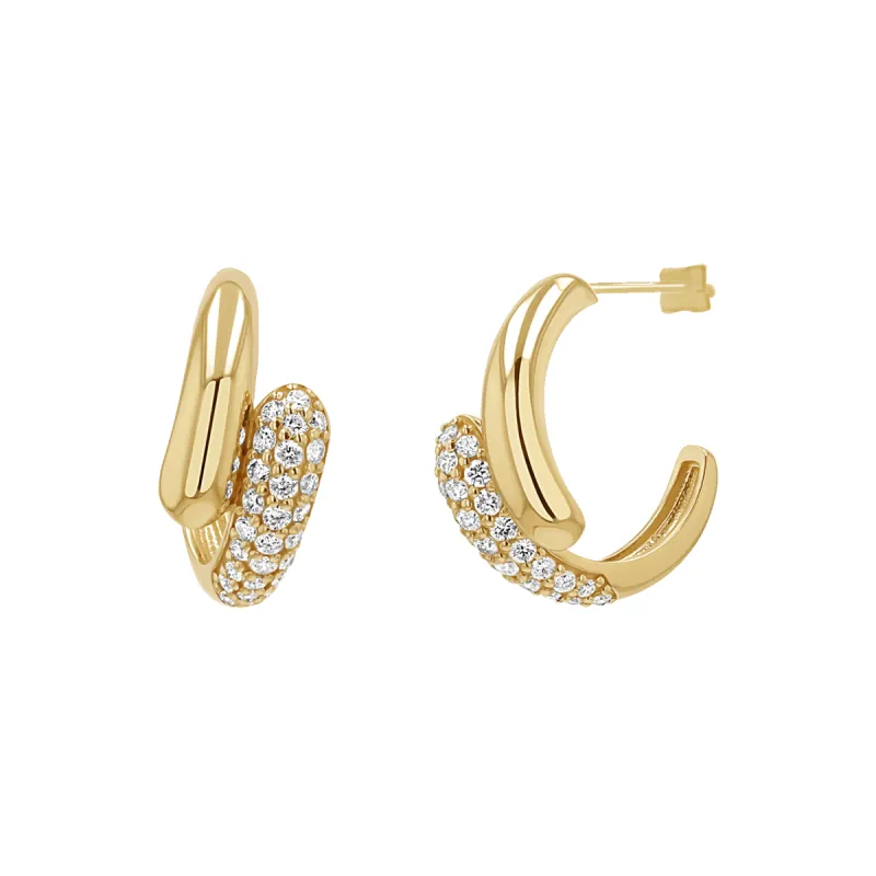 Diamond Rendezvous Hoop Earrings sold by Baby Gold