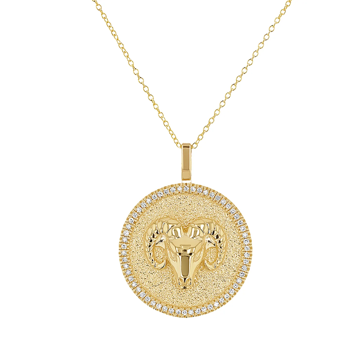 Diamond Zodiac Coin Medallion Necklace sold by Baby Gold product image thumbnail 4