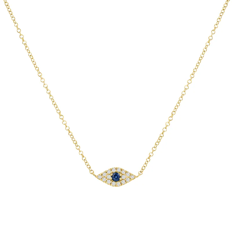 Pave Diamond Evil Eye Necklace sold by Baby Gold