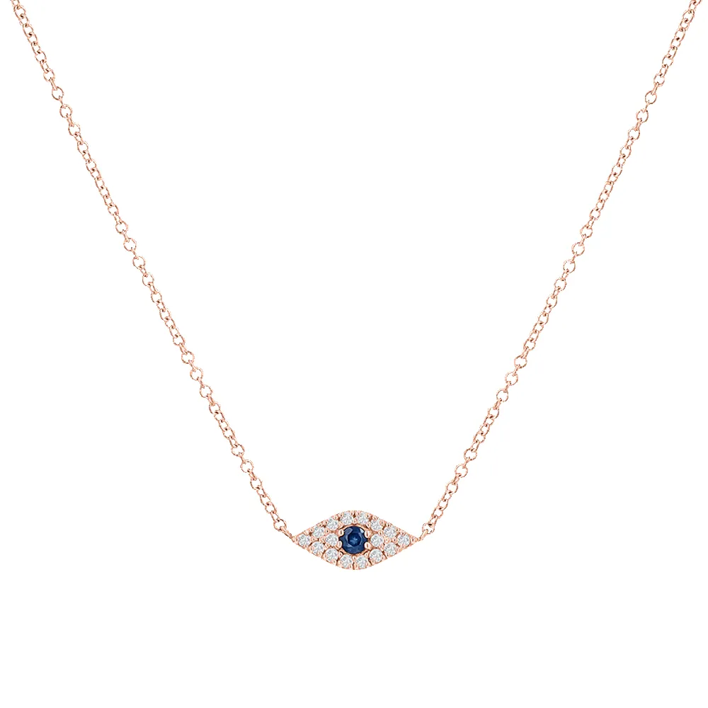 Pave Diamond Evil Eye Necklace sold by Baby Gold product image thumbnail 3