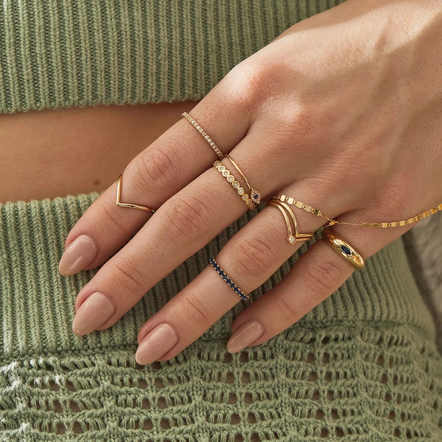 Blue Sapphire Eternity Band sold by Baby Gold product image thumbnail 4