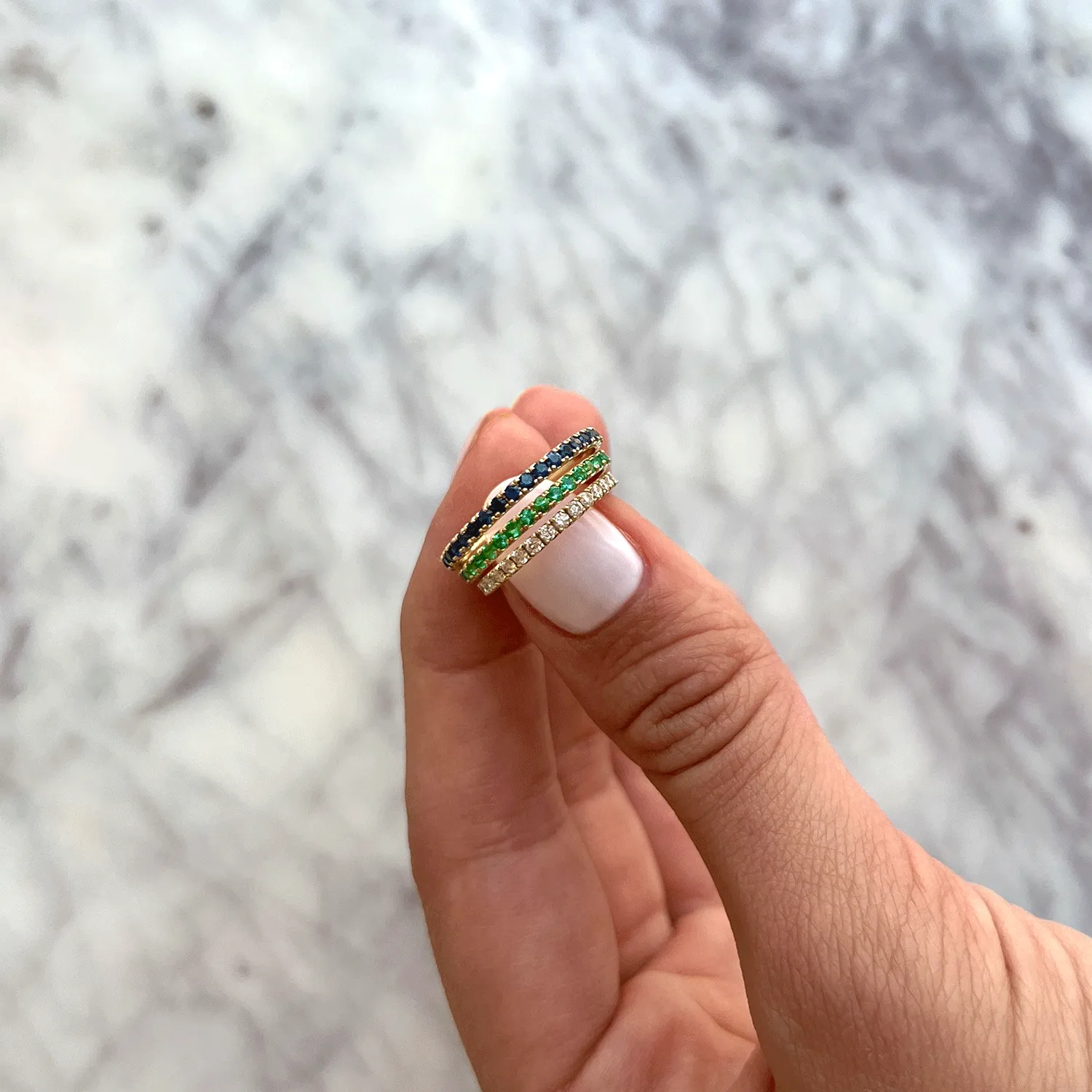 Blue Sapphire Eternity Band sold by Baby Gold product image thumbnail 5