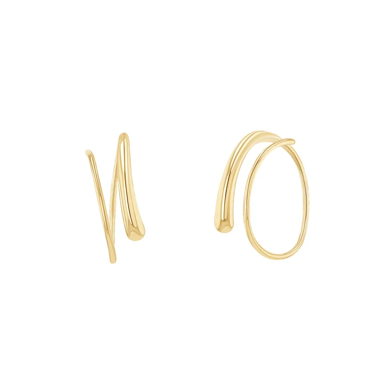 Tapered Coil Double Hoop Earrings made by Baby Gold