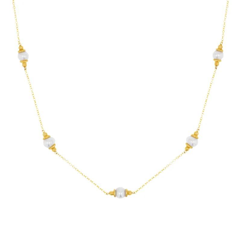 Pearl Station Necklace sold by Baby Gold