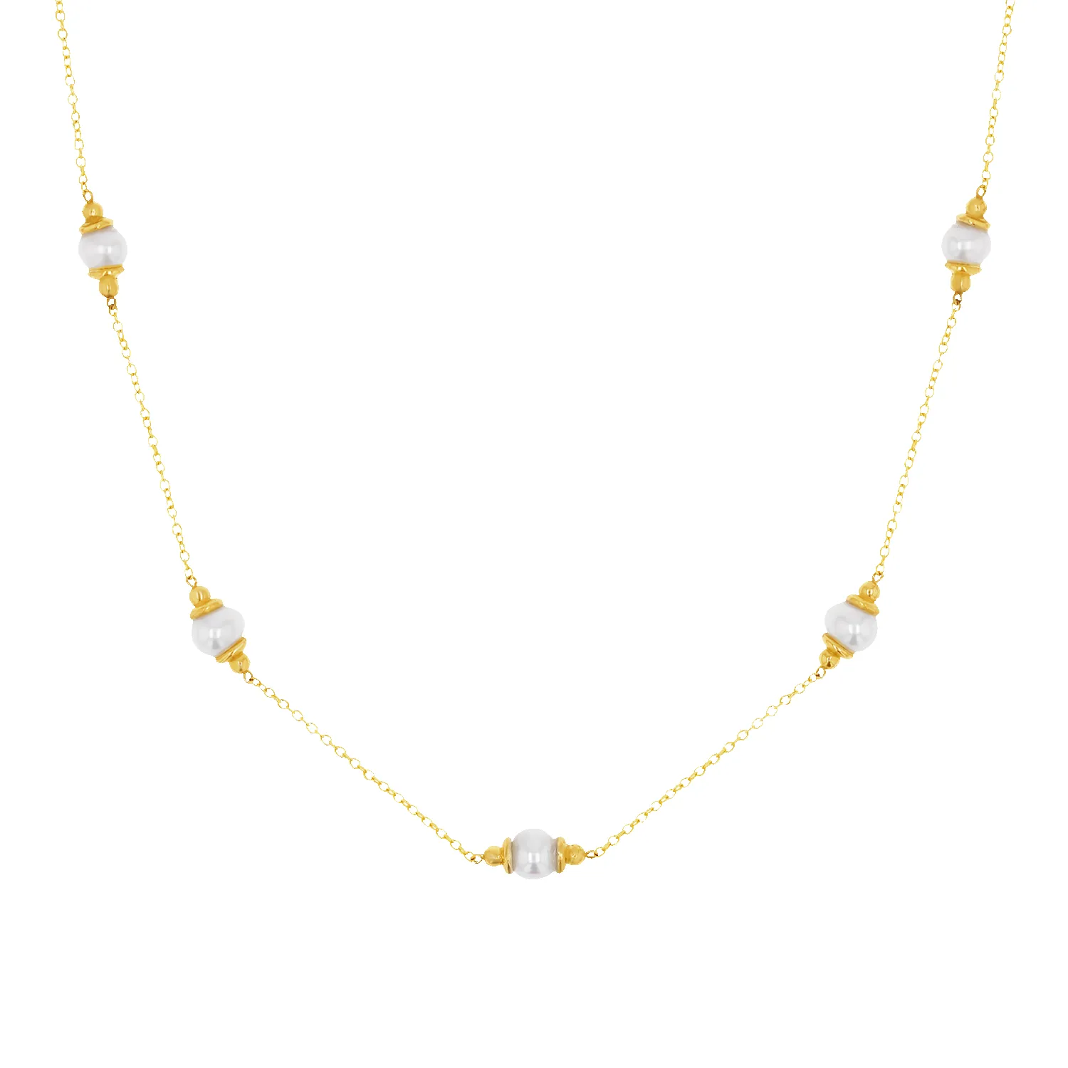 Pearl Station Necklace sold by Baby Gold