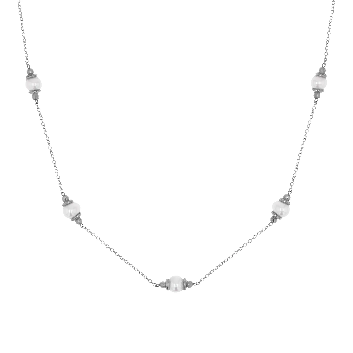 Pearl Station Necklace sold by Baby Gold product image thumbnail 2