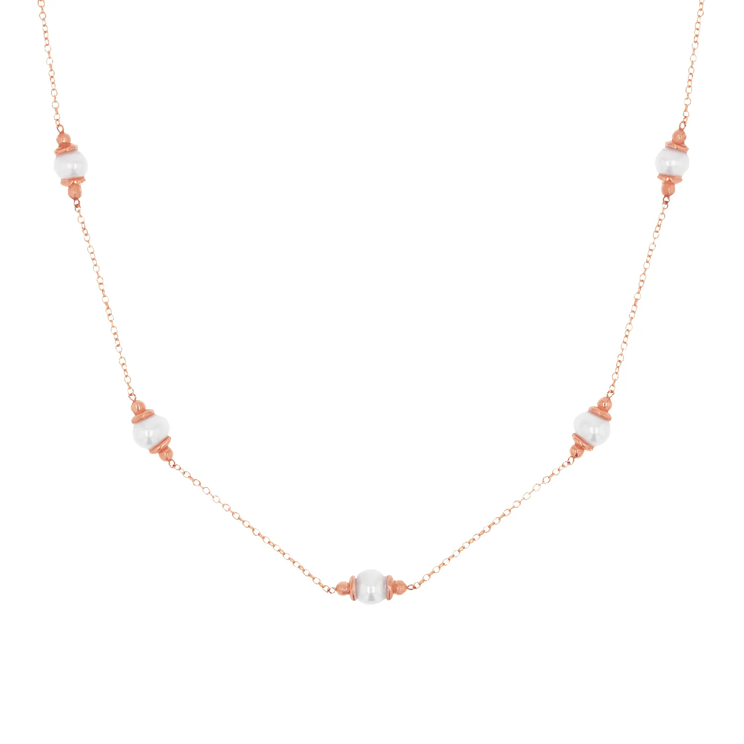 Pearl Station Necklace sold by Baby Gold product image thumbnail 3