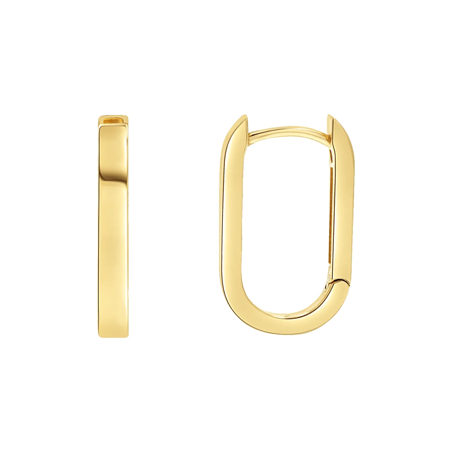 Paper Clip Huggie Hoop Earrings sold by Baby Gold