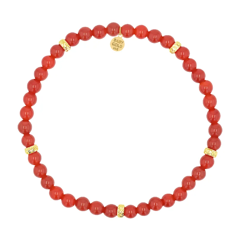 Carnelian Bead Bracelet sold by Baby Gold