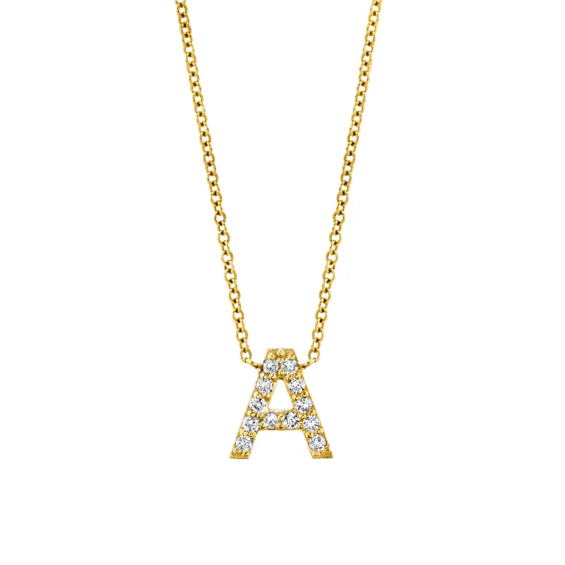 Diamond Pave Letter Necklace sold by Baby Gold