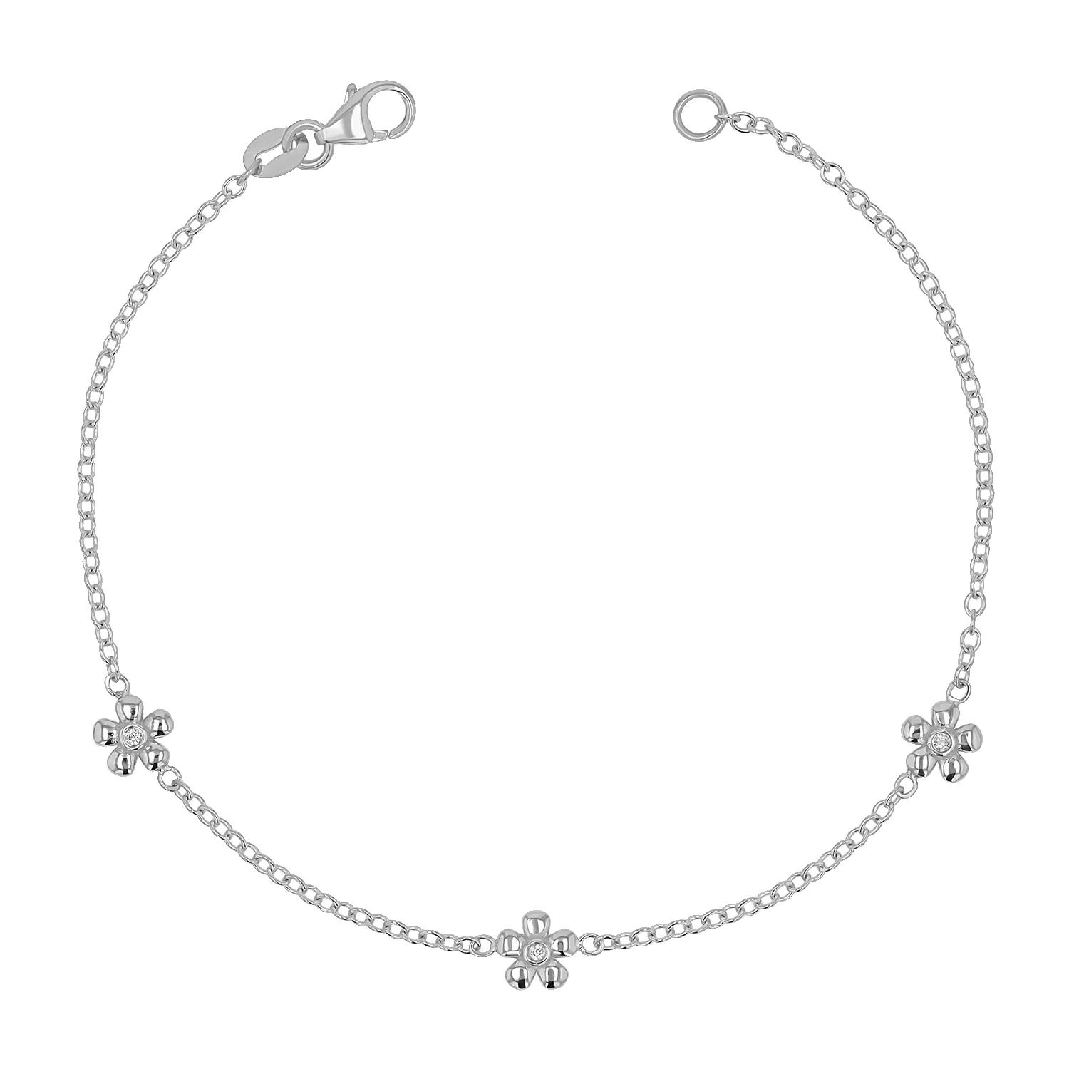 Diamond Flower Chain Bracelet sold by Baby Gold product image thumbnail 2