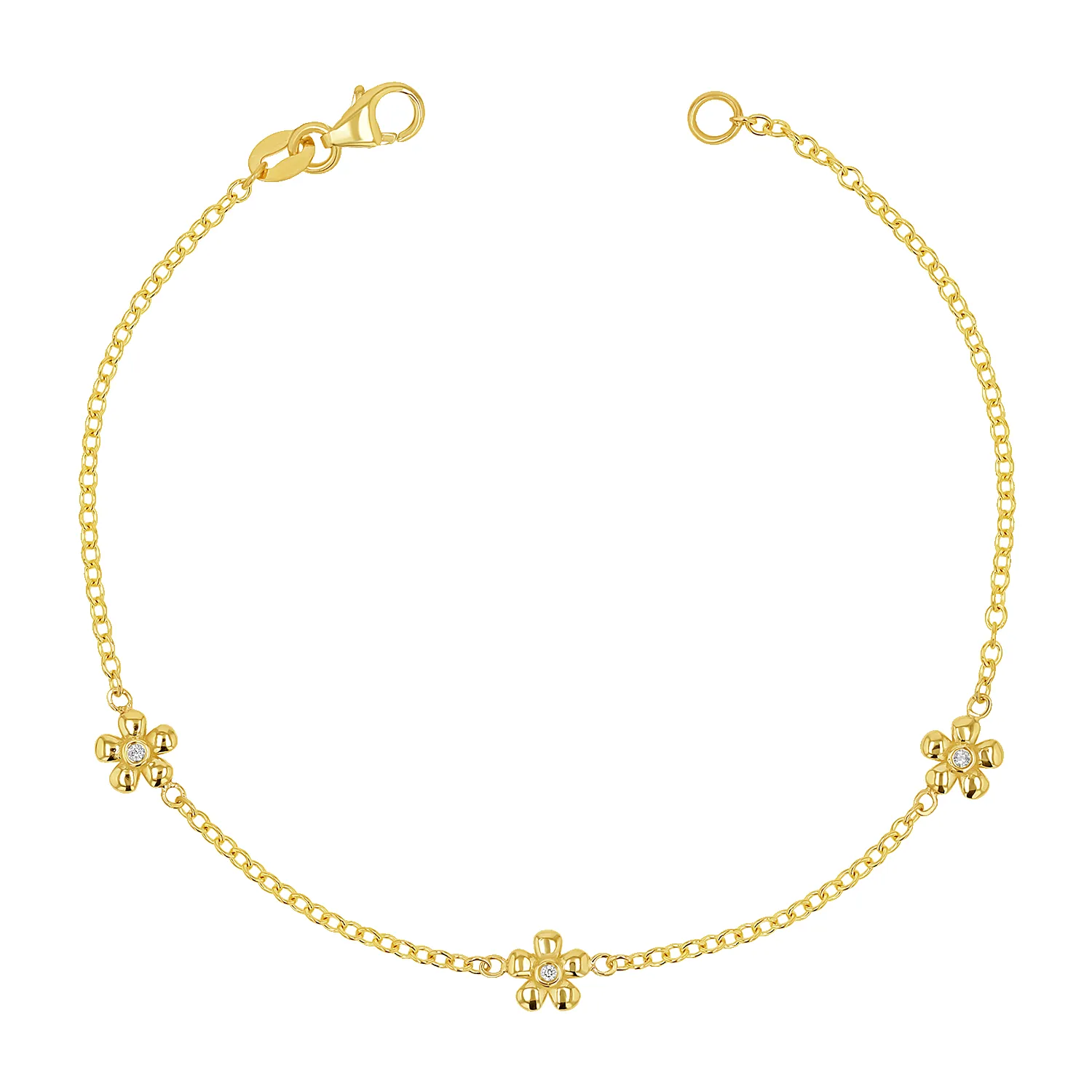Diamond Flower Chain Bracelet sold by Baby Gold