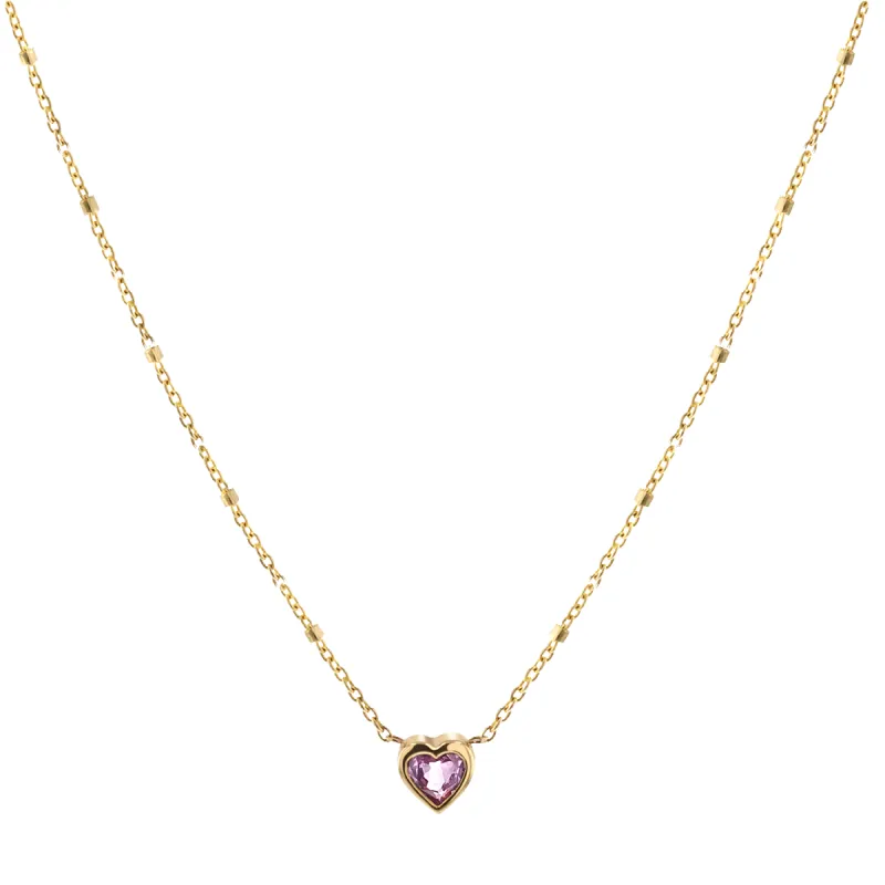 Bezel Heart Necklace sold by Baby Gold
