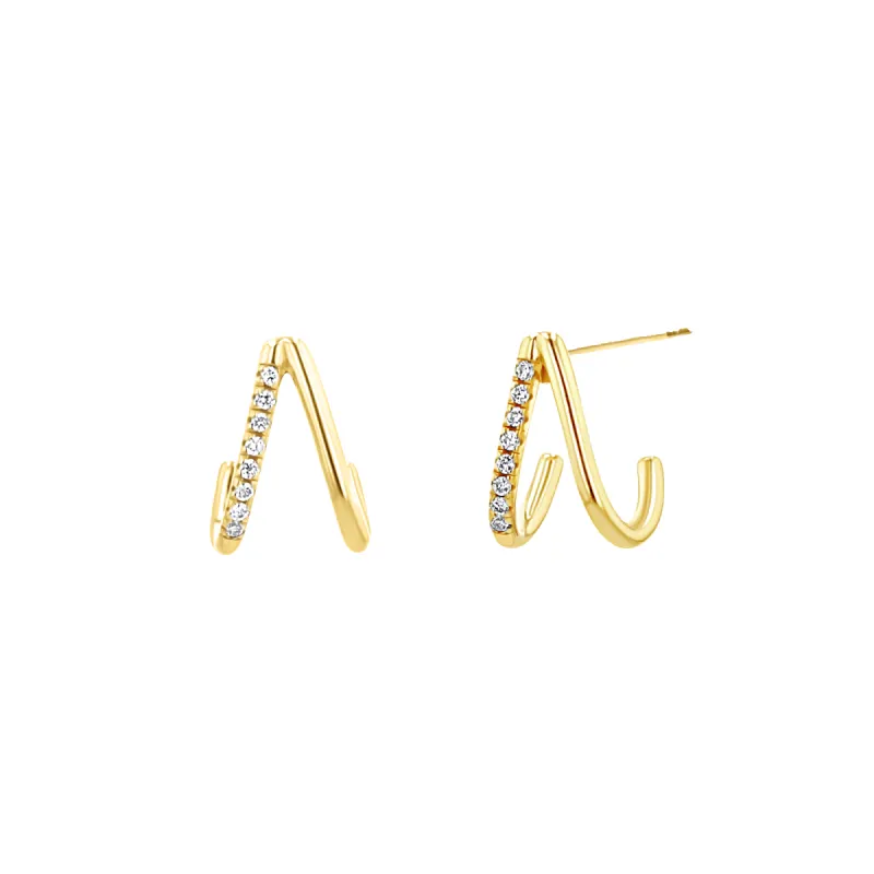 Diamond Double Huggie Hoop sold by Baby Gold