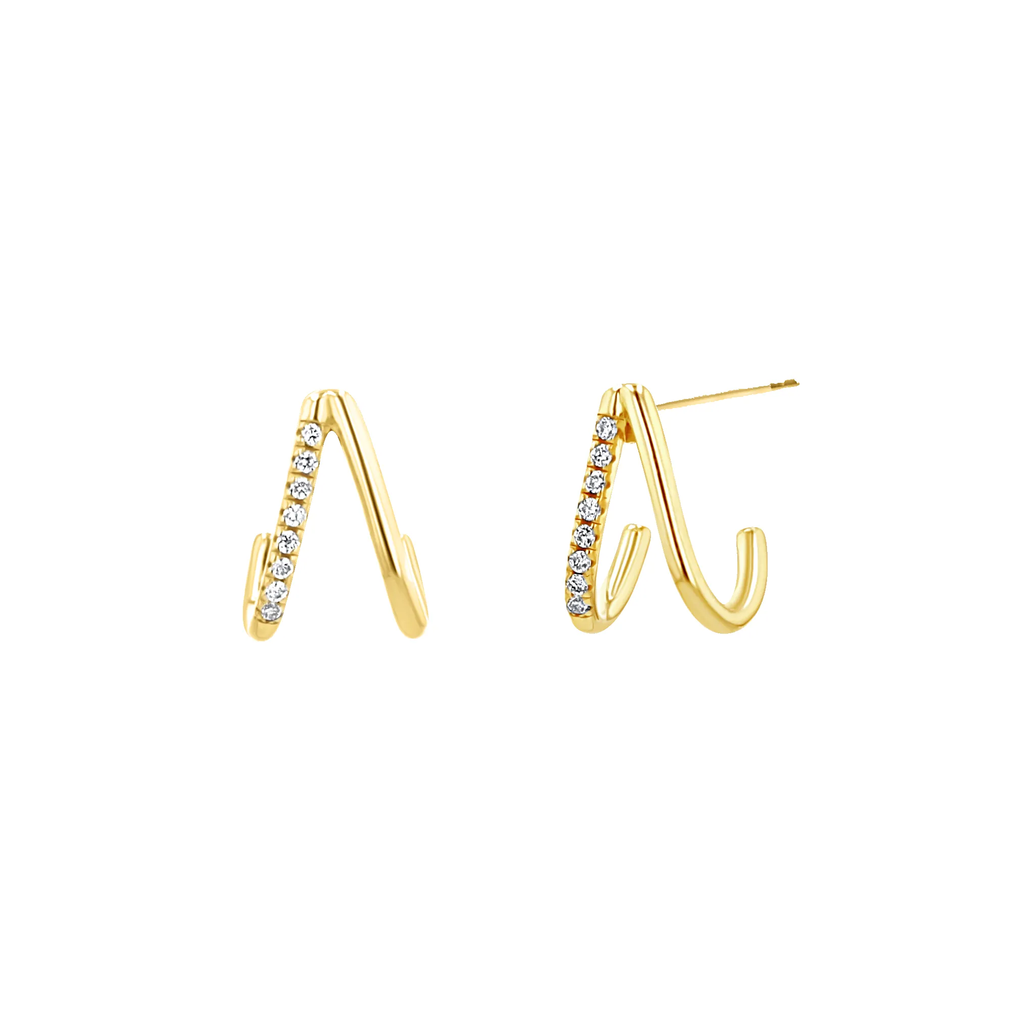 Diamond Double Huggie Hoop sold by Baby Gold