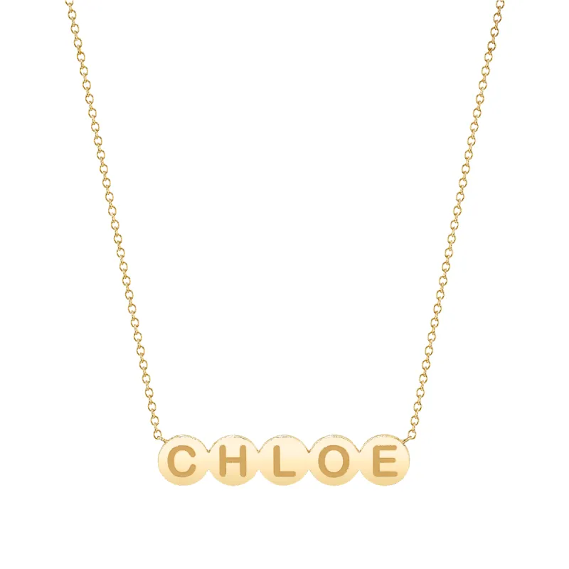 Bubble Round Engravable Necklace sold by Baby Gold