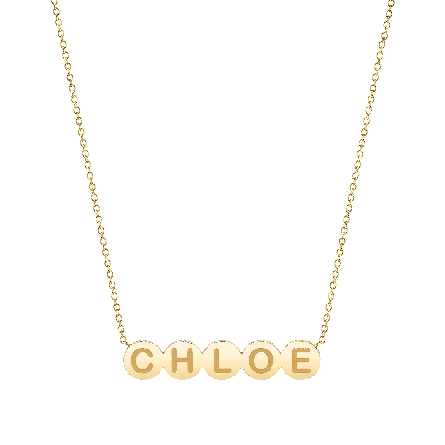 Bubble Round Engravable Necklace sold by Baby Gold