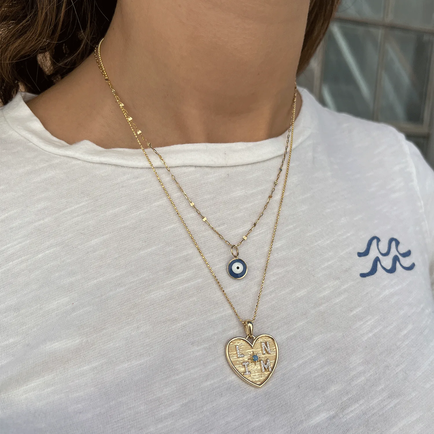 Round Enamel Evil Eye Charm sold by Baby Gold product image thumbnail 3