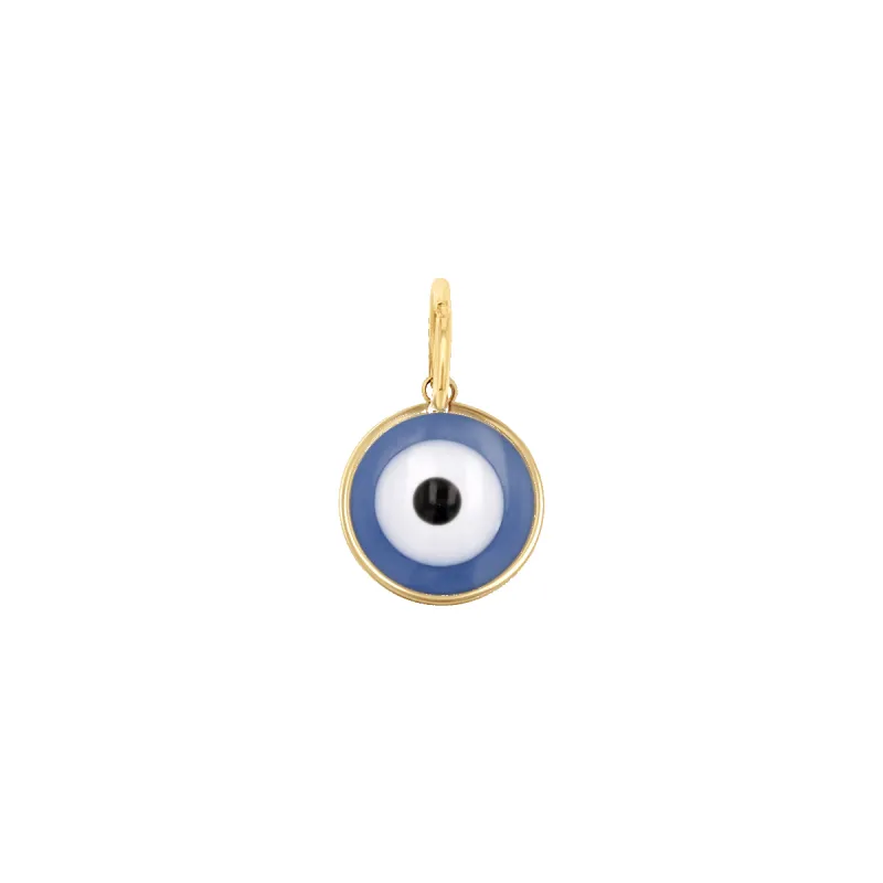 Round Enamel Evil Eye Charm sold by Baby Gold