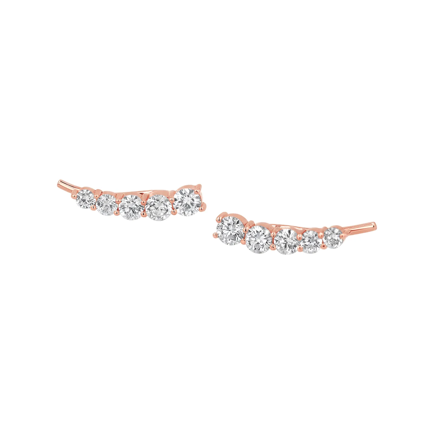 Graduated Diamond Bezel Crawler Earring sold by Baby Gold product image thumbnail 3
