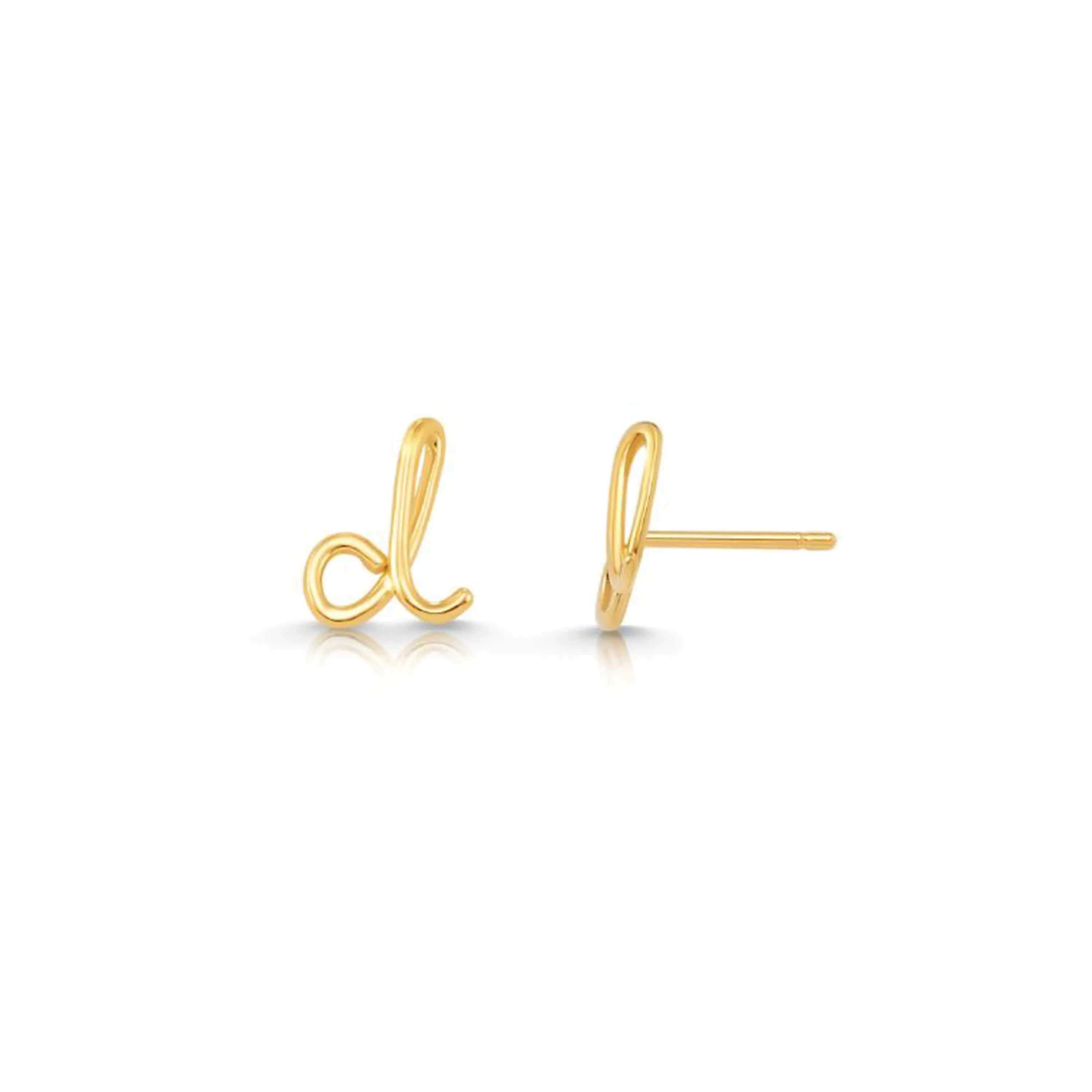 Mini Letter Earrings sold by Baby Gold product image thumbnail 4