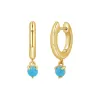Turquoise Charm Drop Huggies sold by Baby Gold