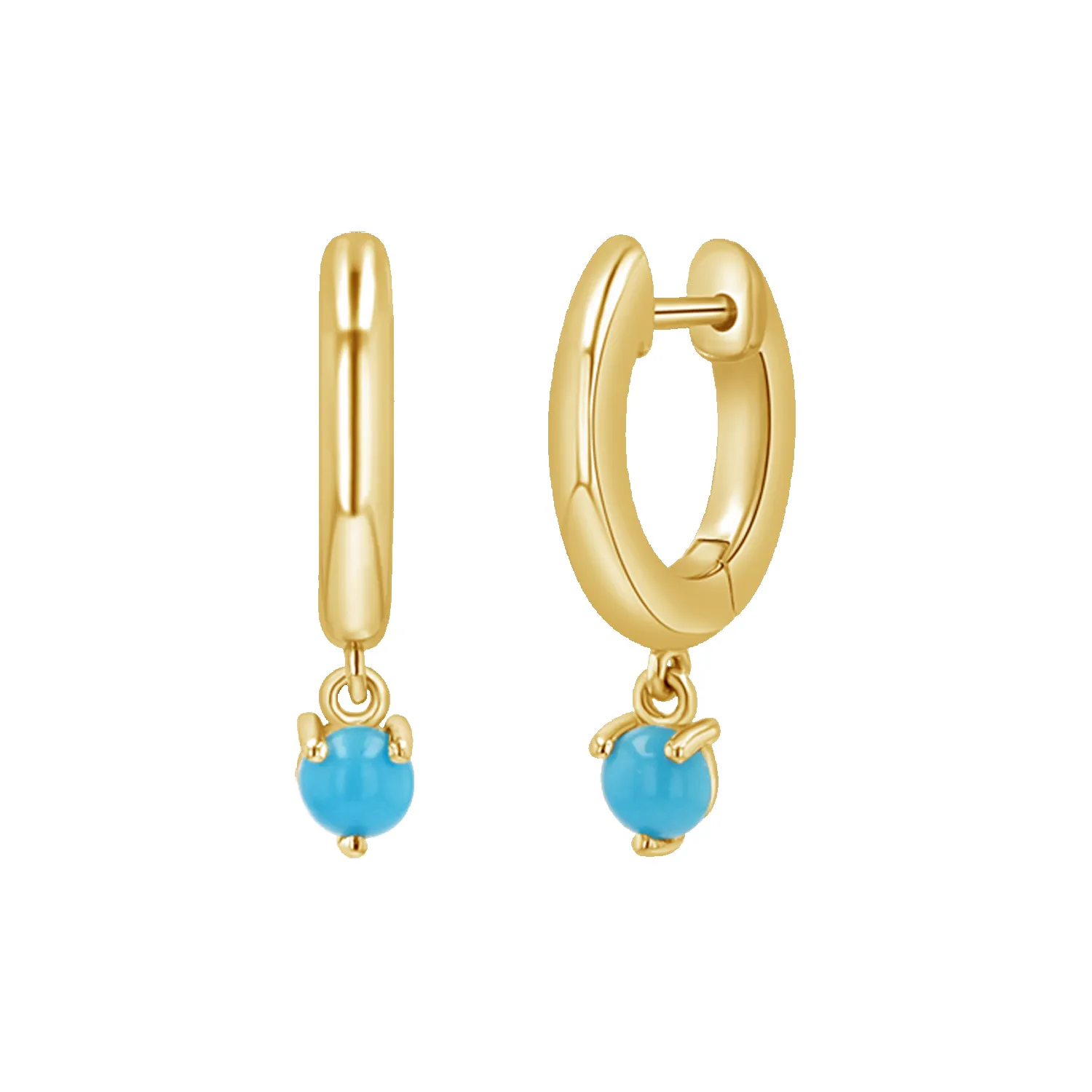 Turquoise Charm Drop Huggies sold by Baby Gold