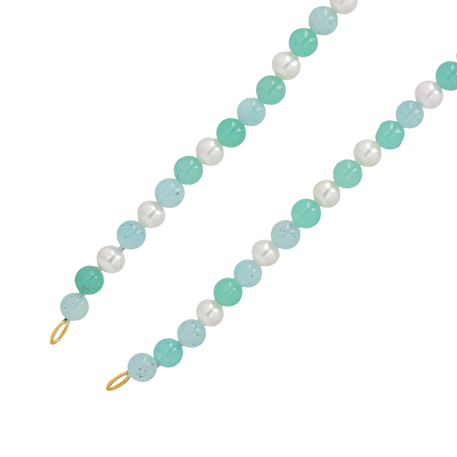 Pearl Aqua Connector Chain Necklace sold by Baby Gold product image thumbnail 2