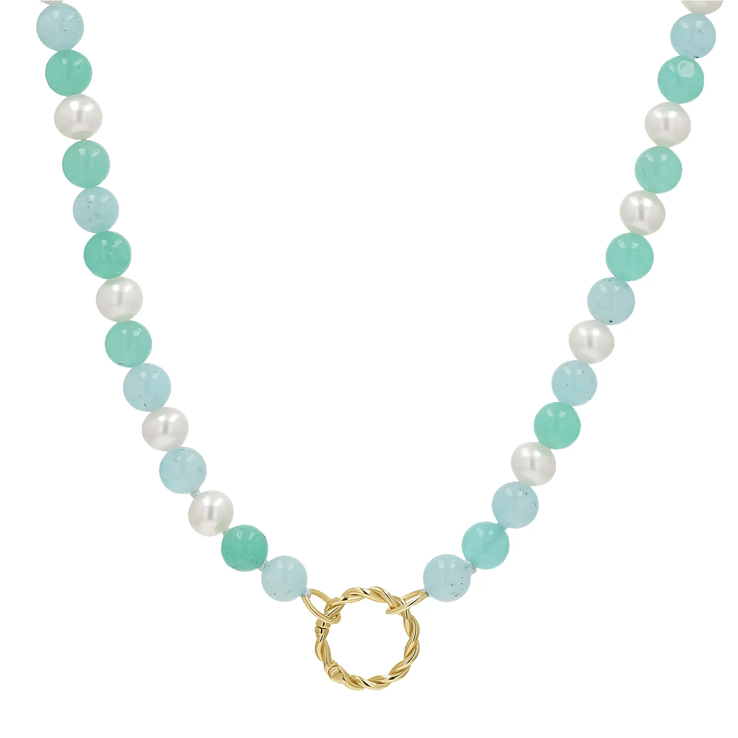 Pearl Aqua Connector Chain Necklace sold by Baby Gold product image thumbnail 3