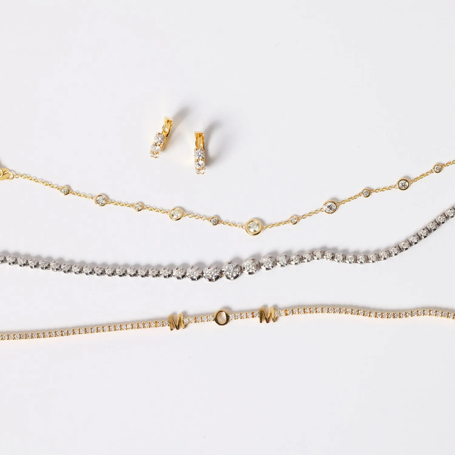 Signature Diamond Letter Tennis Bracelet sold by Baby Gold product image thumbnail 4