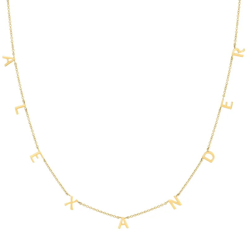 Mini Spaced Letter Necklace sold by Baby Gold