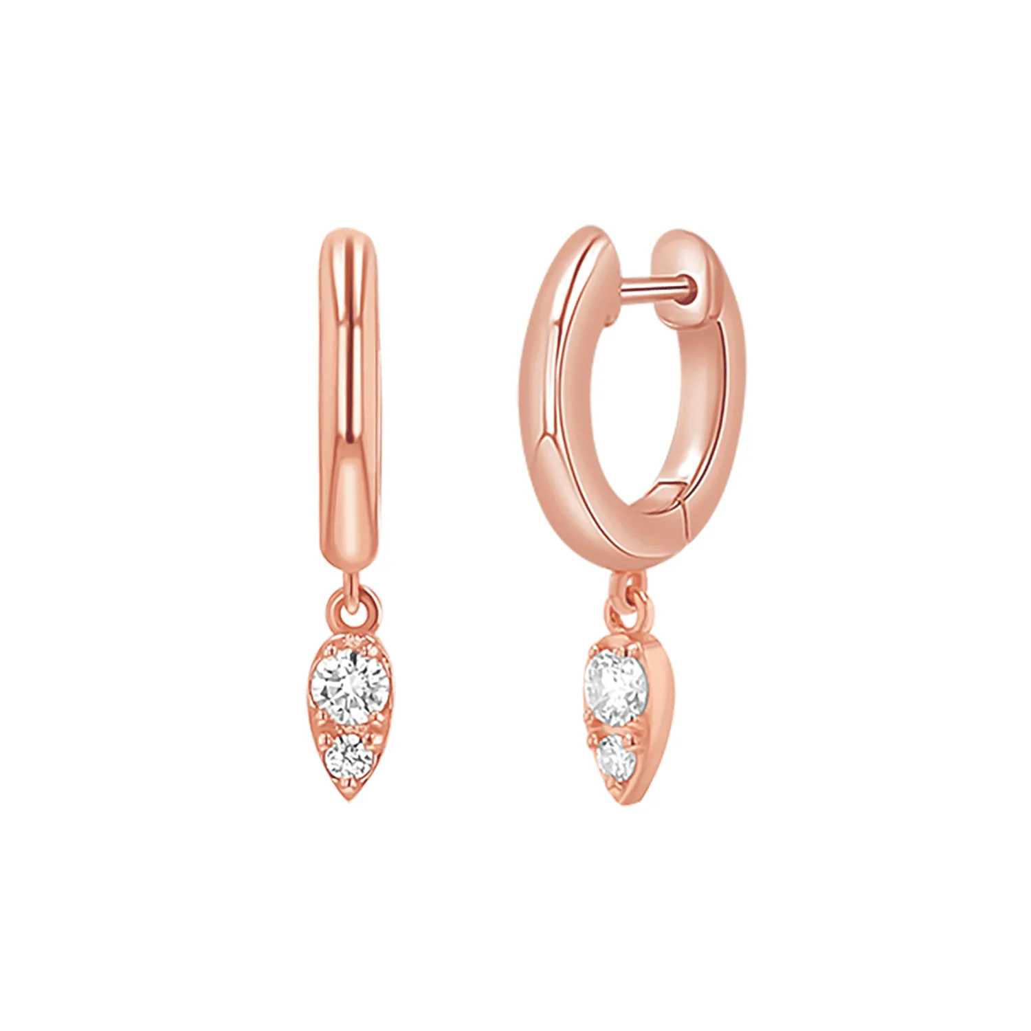 Pear Shaped Diamond Charm Drop Huggies sold by Baby Gold product image thumbnail 3