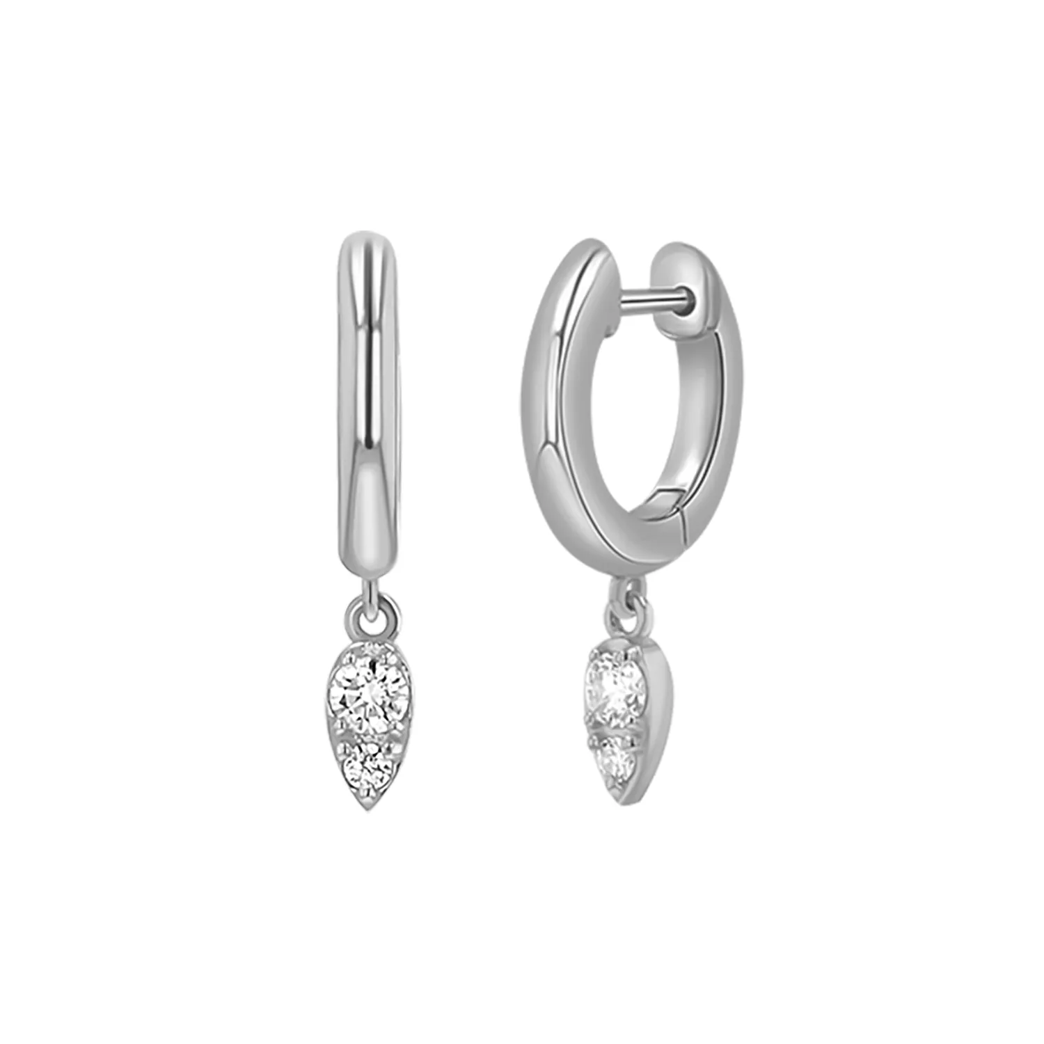 Pear Shaped Diamond Charm Drop Huggies sold by Baby Gold product image thumbnail 2