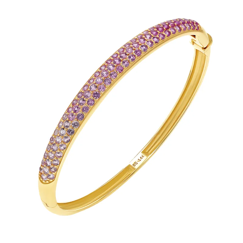Ombré Pink Sapphire Cuff Bracelet sold by Baby Gold