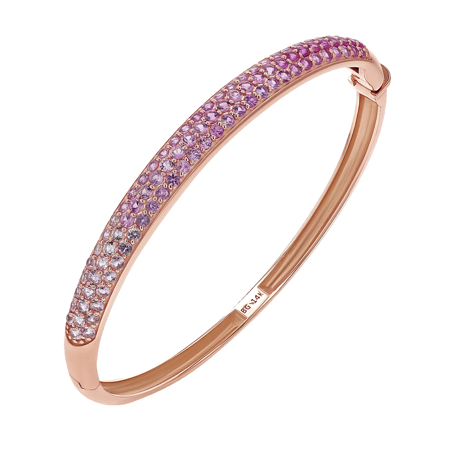 Ombré Pink Sapphire Cuff Bracelet sold by Baby Gold product image thumbnail 3