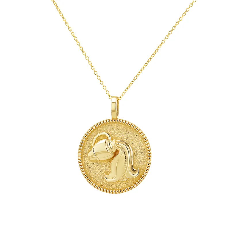 Zodiac Coin Medallion Necklace sold by Baby Gold