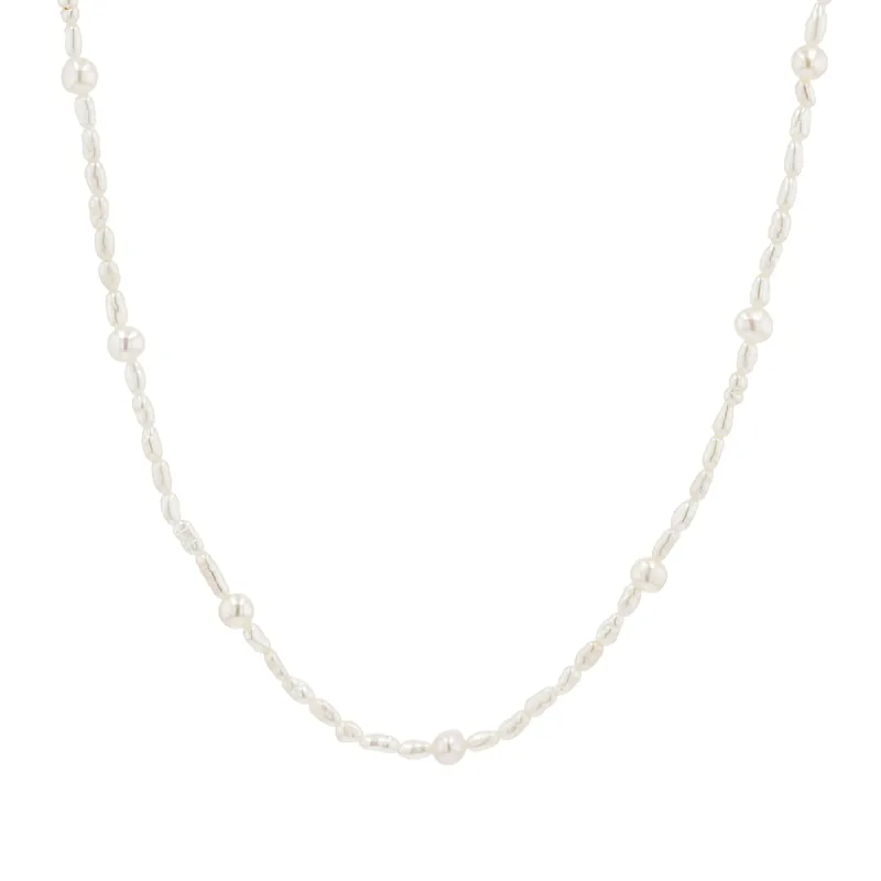 Dainty Pearl Station Necklace sold by Baby Gold