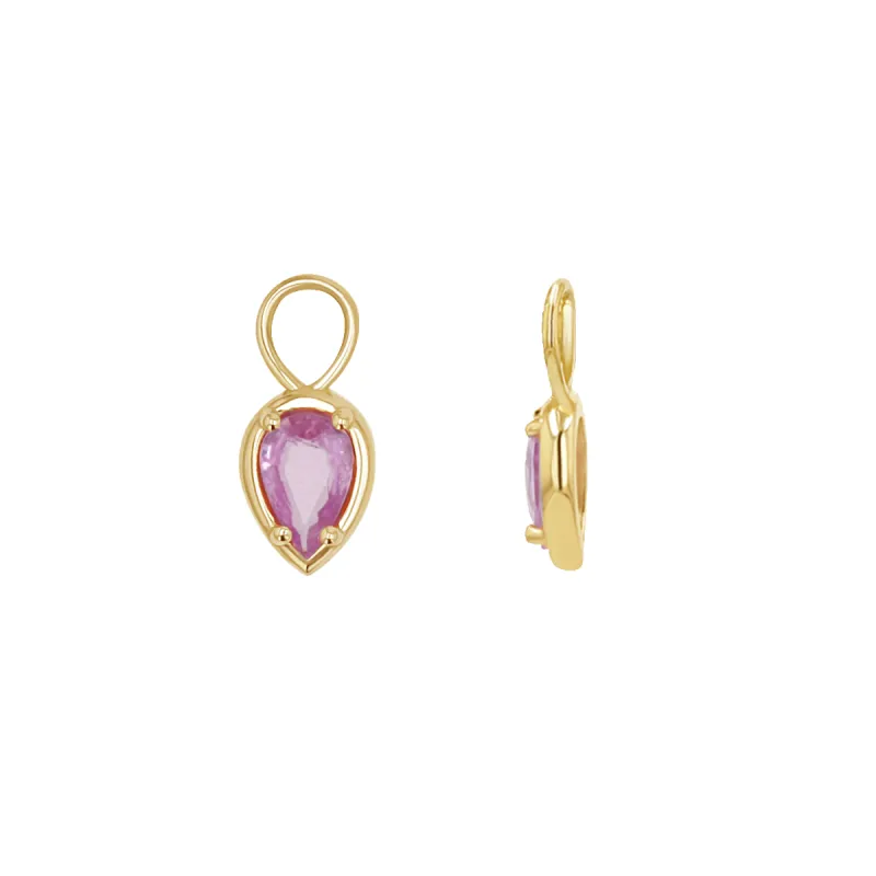 Gemstone Pear Huggies Charms sold by Baby Gold