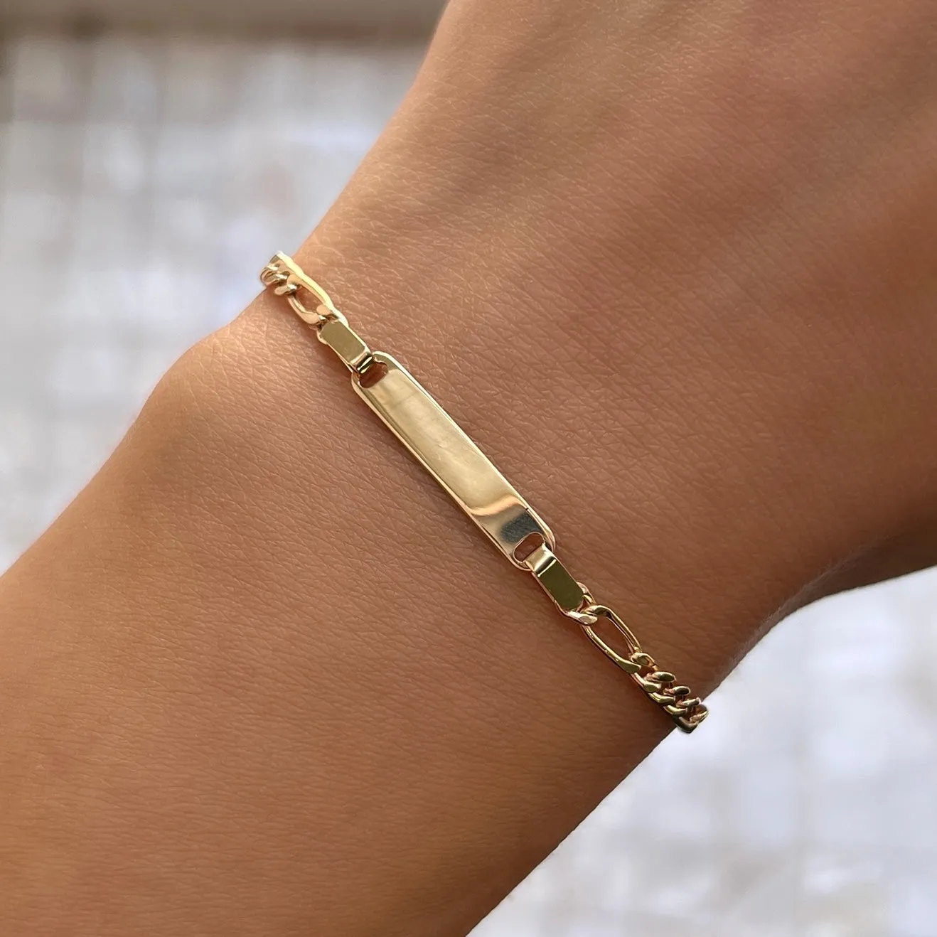 Figaro ID Bracelet sold by Baby Gold product image thumbnail 4