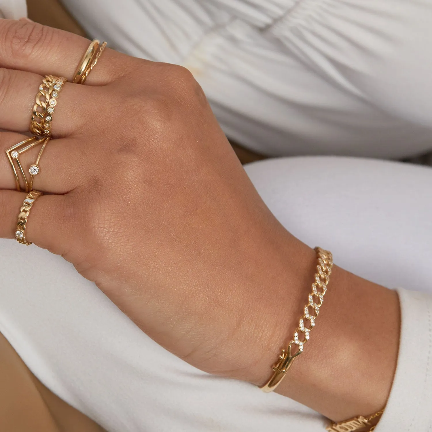 Diamond Pave Cuban Bracelet sold by Baby Gold product image thumbnail 5