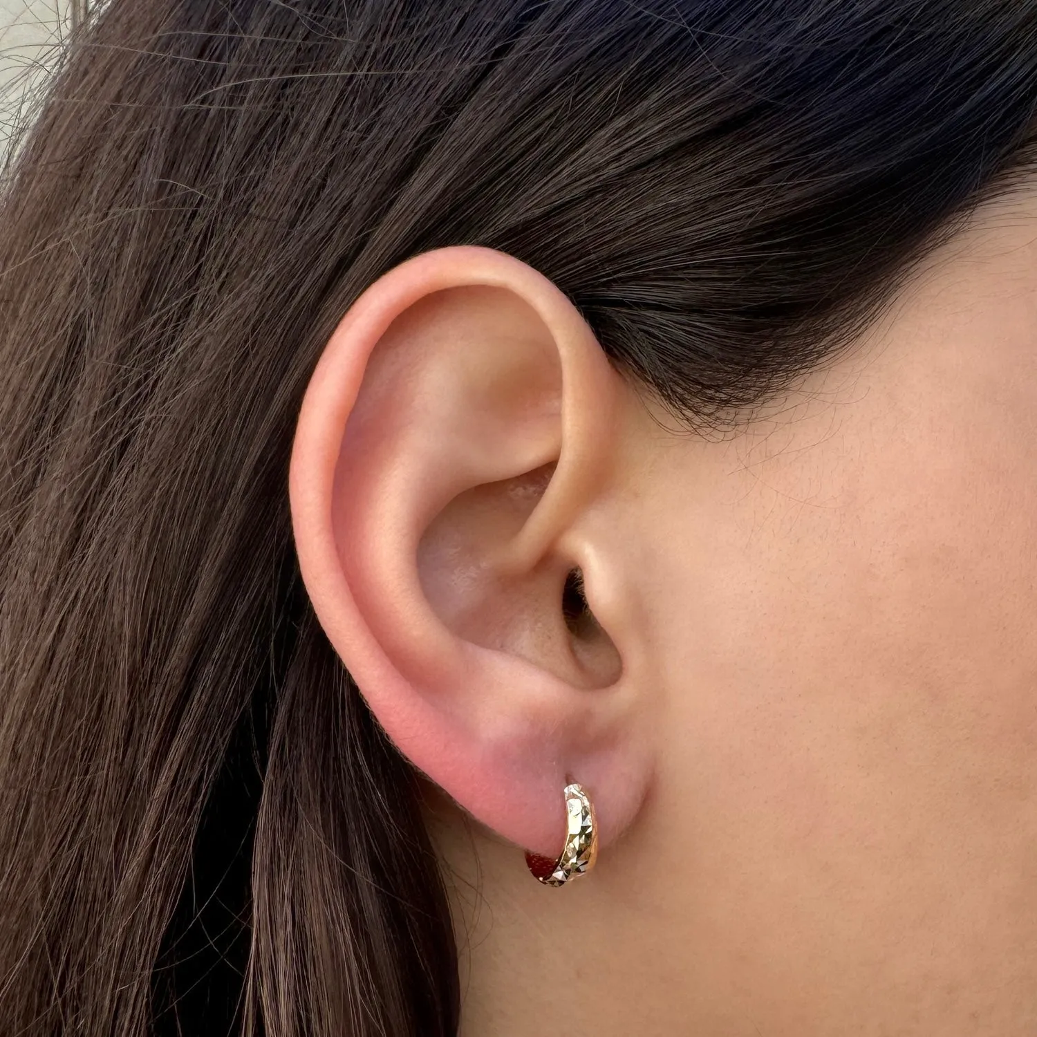 Sparkle Tapered Huggies Hoops sold by Baby Gold product image thumbnail 3