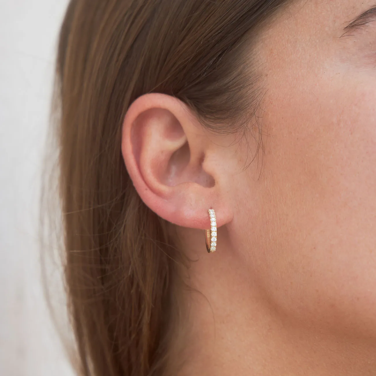 Grand Large Diamond Huggie Hoops sold by Baby Gold product image thumbnail 5