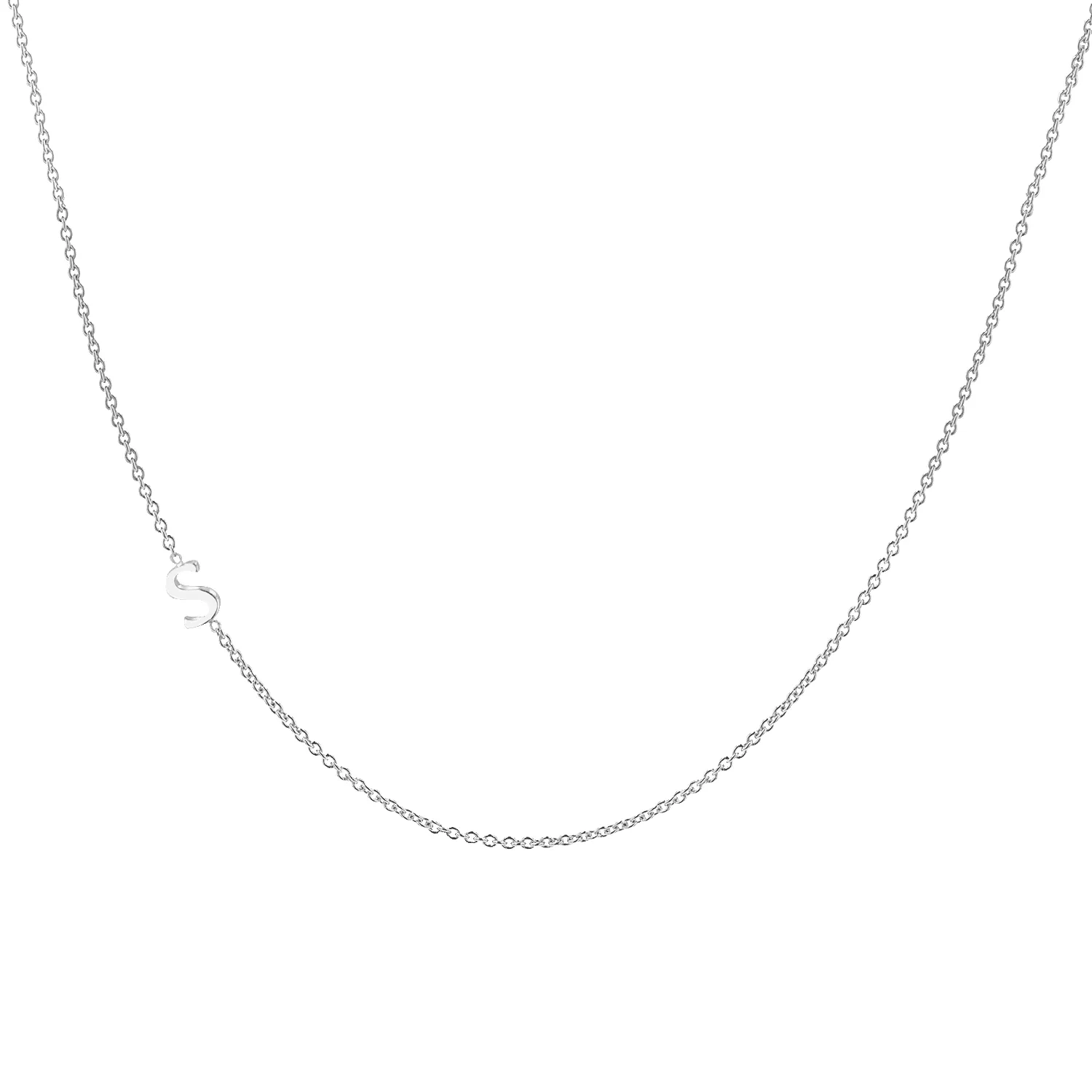 14K Gold Asymmetrical Initial Necklace sold by Baby Gold product image thumbnail 2