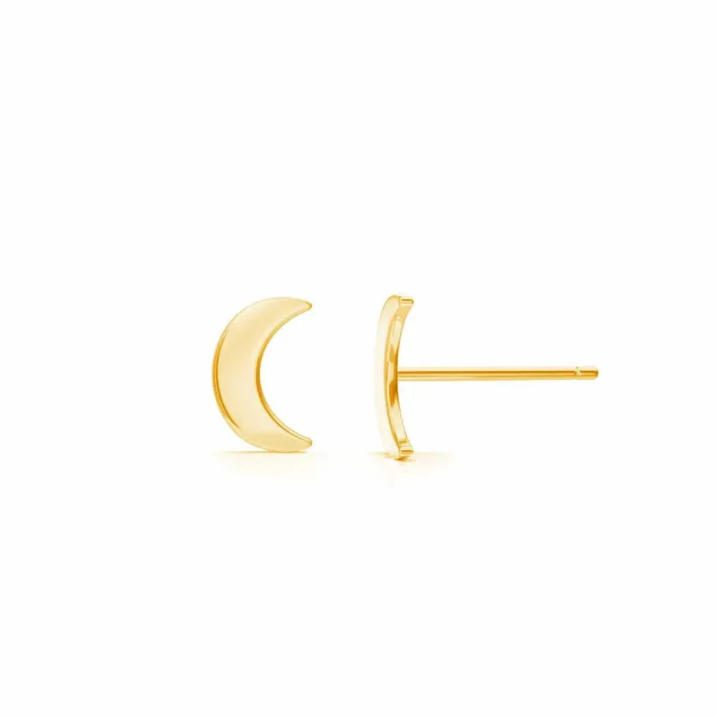 Petit Solid Moon Studs sold by Baby Gold