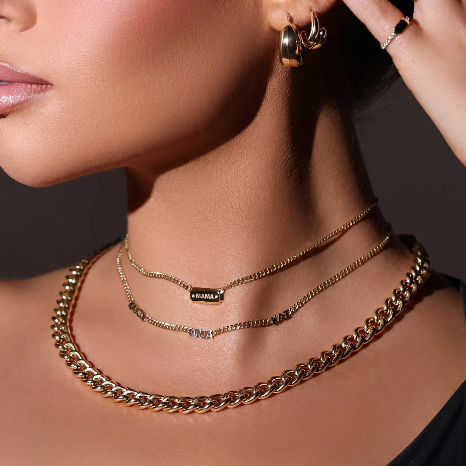 Mini Single Name Cuban Chain Necklace sold by Baby Gold product image thumbnail 4