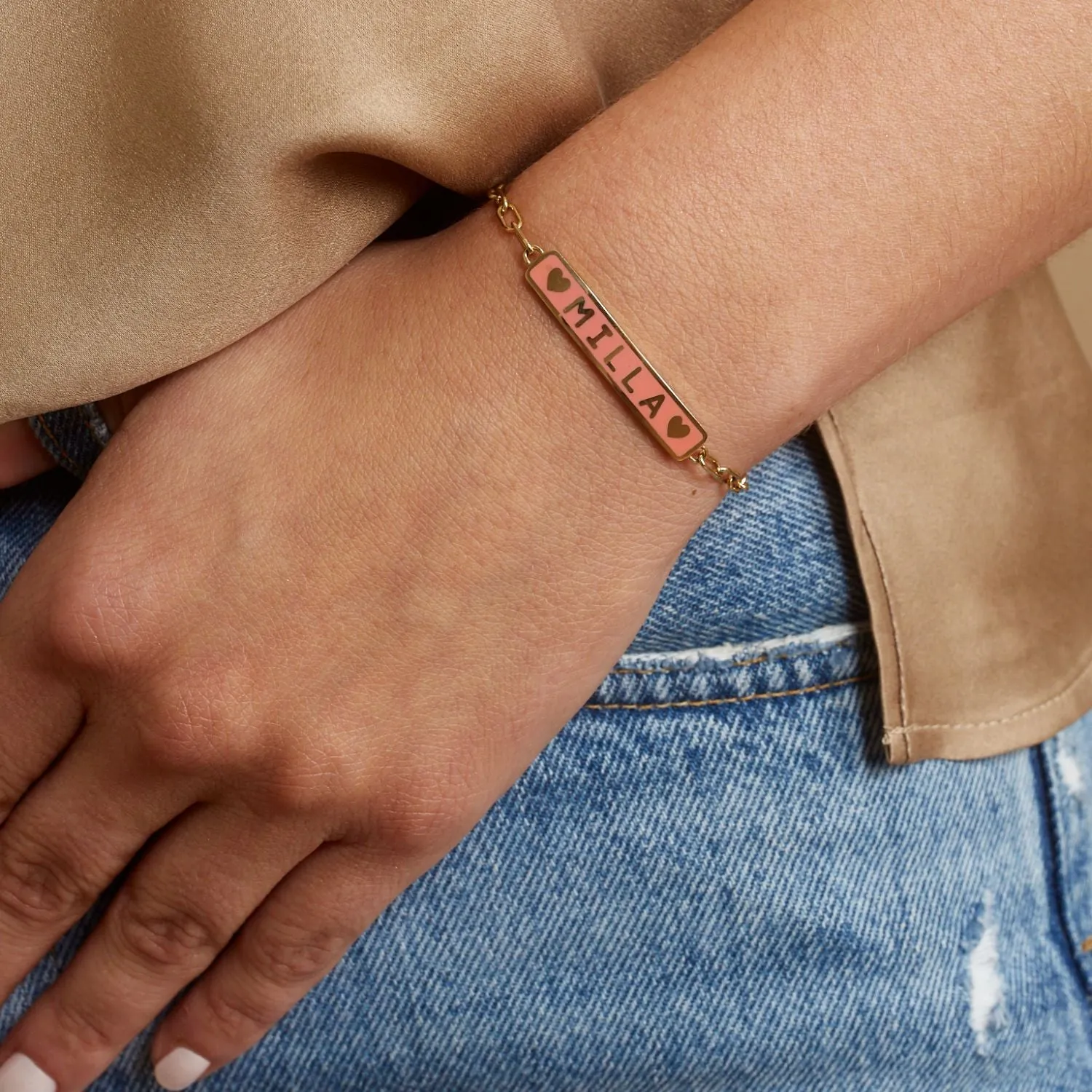 Custom Enamel ID Bracelet sold by Baby Gold product image thumbnail 5