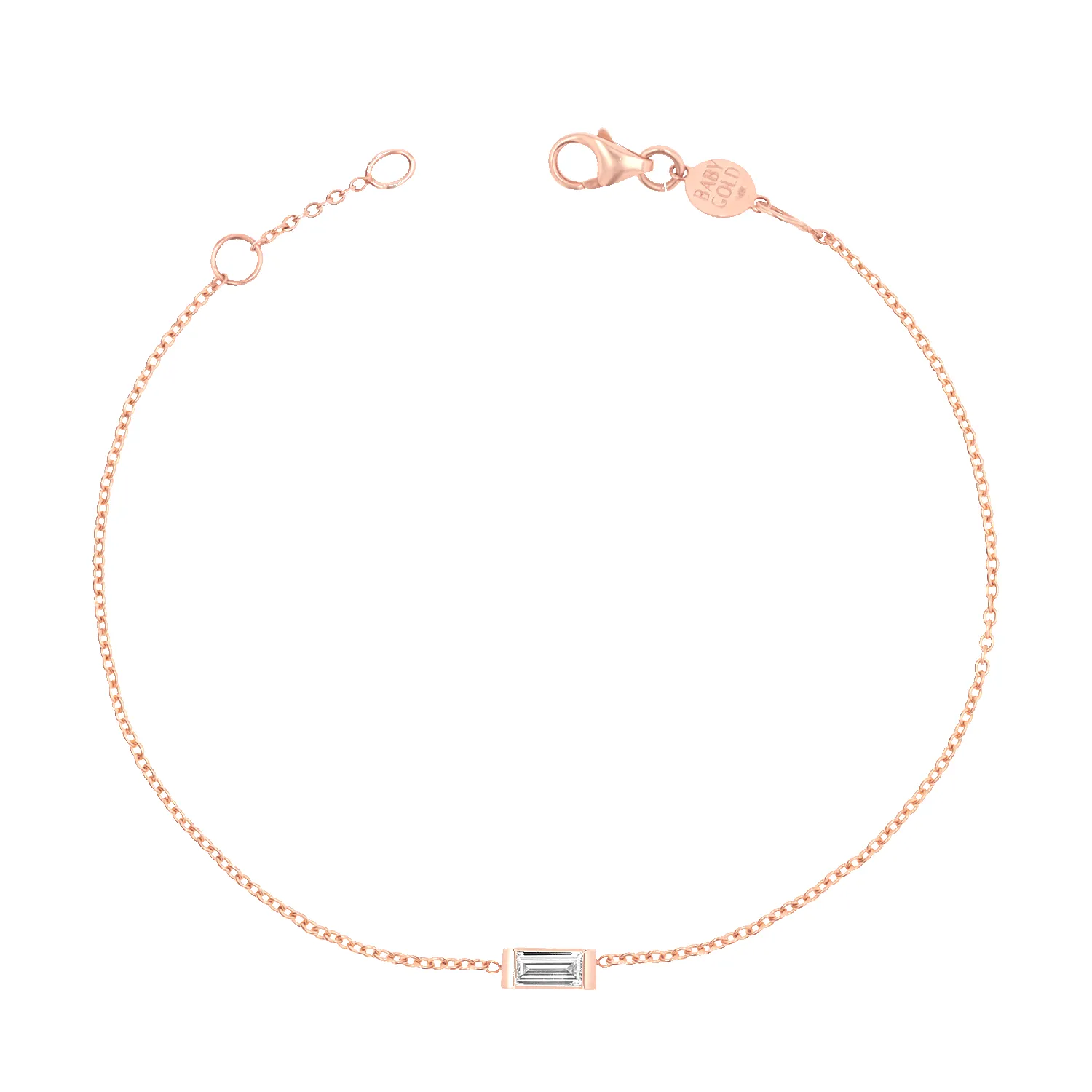 Baguette Diamond Bracelet sold by Baby Gold product image thumbnail 3