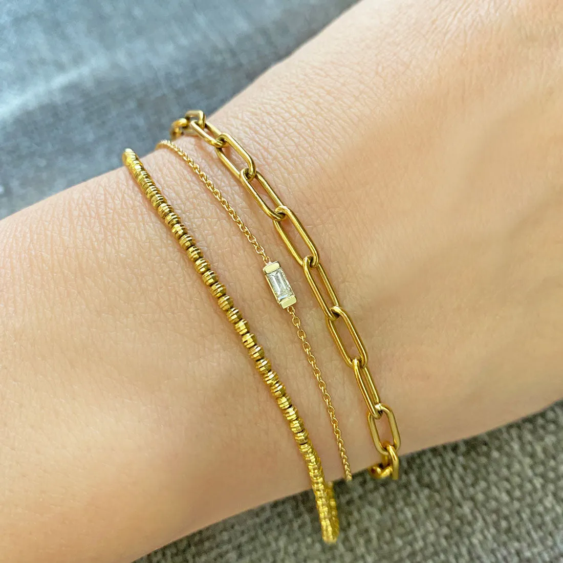 Baguette Diamond Bracelet sold by Baby Gold product image thumbnail 4
